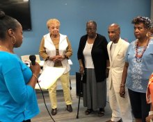 BTU Retiree Chapter officers being sworn in
