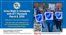 Union Night in Annapolis, Monday March 9, 2026, 6pm