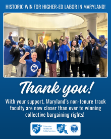Historic Win for higher ed labor in Maryland!