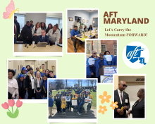 a collage of AFT Maryland photos for spring