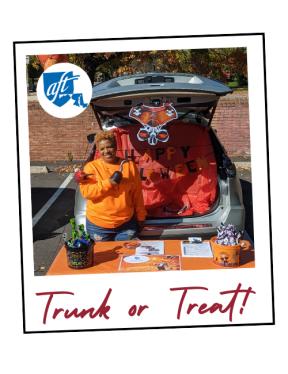 festive image of a car trunk for trunk or treating